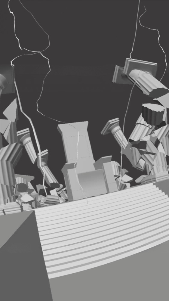 A technical 3D wireframe of a geometric star shape sits above a complex architectural environment