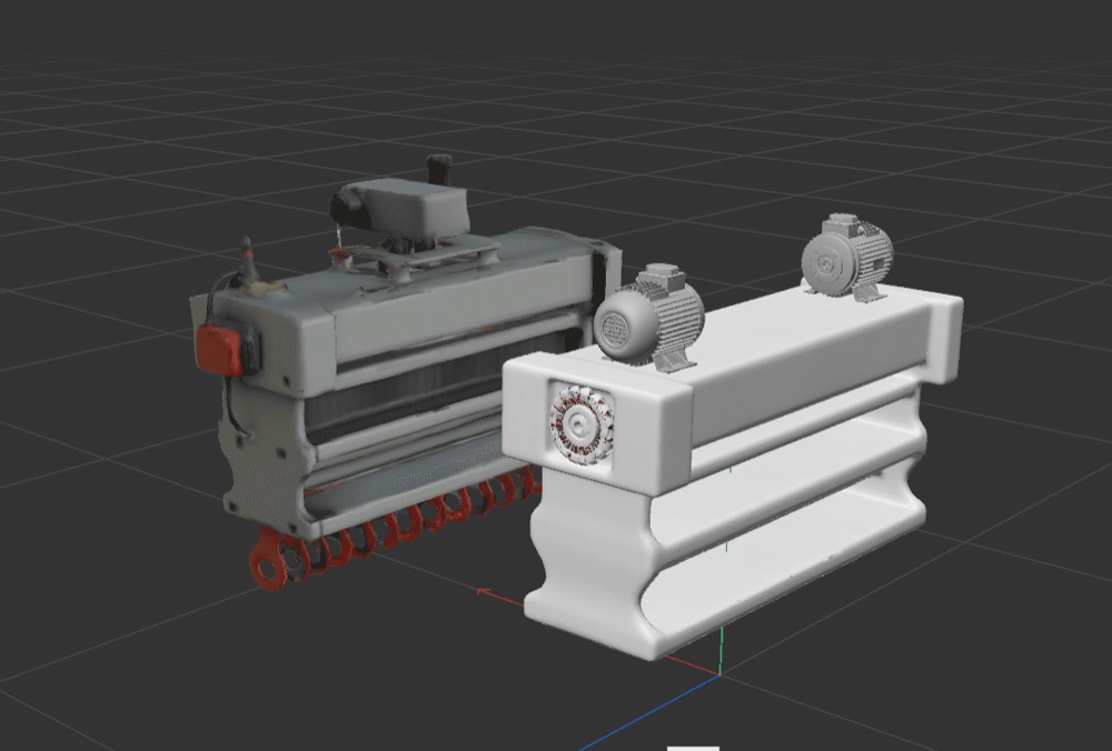 Gray-scale 3D machinery models for a digital campaign